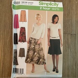 Simplicity 4881 Sewing Pattern Midi & Knee Length Skirts Misses Sz 14-20 UNCUT